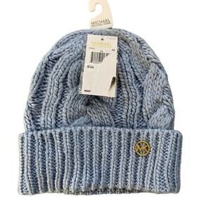 NWT Michael Kors Women's Cable Knit Cuff Beanie Blue